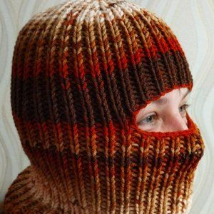Handmade multicolored hat balaclava